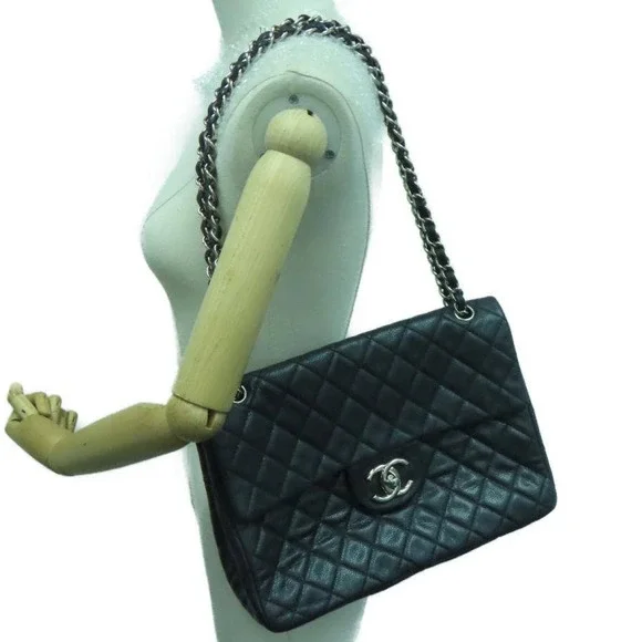 💎✨BEAUTIFUL✨💎 Chanel Quilted CC Caviar Leather Black Chain Shoulder … - Picture 15 of 17
